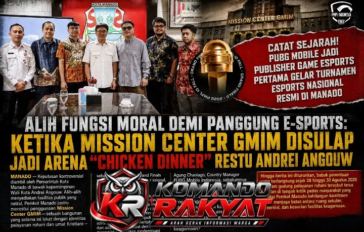 Alih Fungsi Moral Demi Panggung E-Sports: Ketika Mission Center GMIM Disulap Jadi Arena “Chicken Dinner” Restu Andrei Angouw