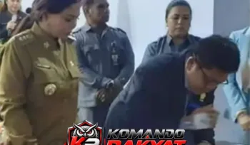 Moment saat Ketua DPRD Minut Denny Lolong menandatangani APBD Perubahan Pemkab Minut Tahun 2019, disaksikan Bupati Vonny Panambunan. (dok.istimewa)