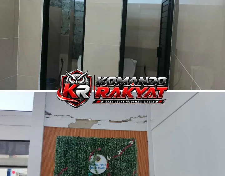 Toilet dan dinding mulia retak